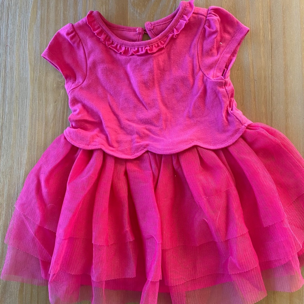 💛 5/$25 Cat & Jack Hot Pink Tutu Dress 12 month